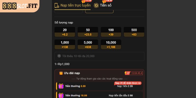 Điều khoản sử dụng 888SLOT dịch vụ nạp tiền