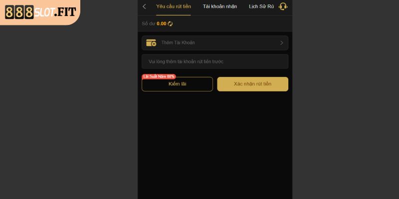 Quy trình nạp rút tiền 888SLOT cách rút
