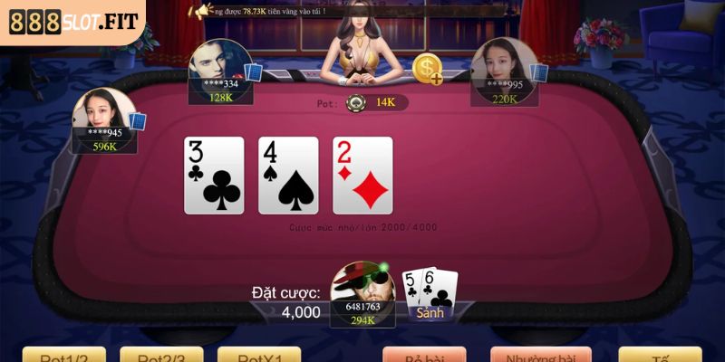 Trò chơi xì tố 888SLOT mang tính chiến lược cao 
